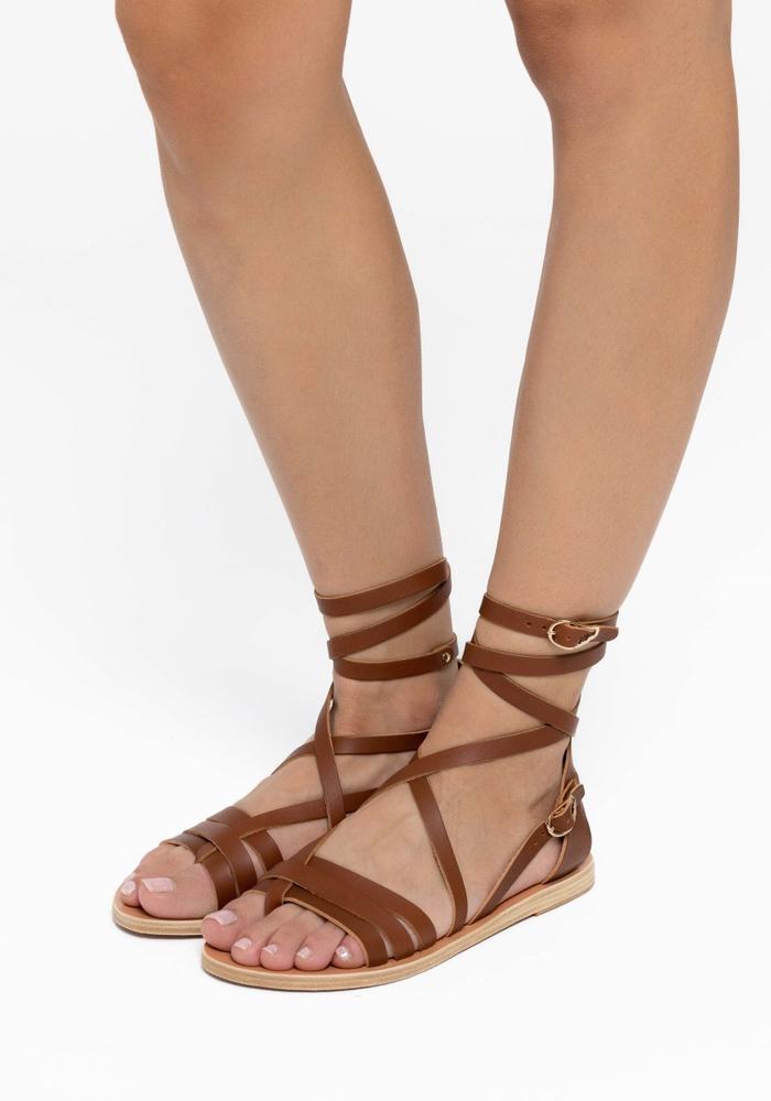 Sandales De Gladiateur Ancient Greek Sandals Satira Leather   | NMY-0802400